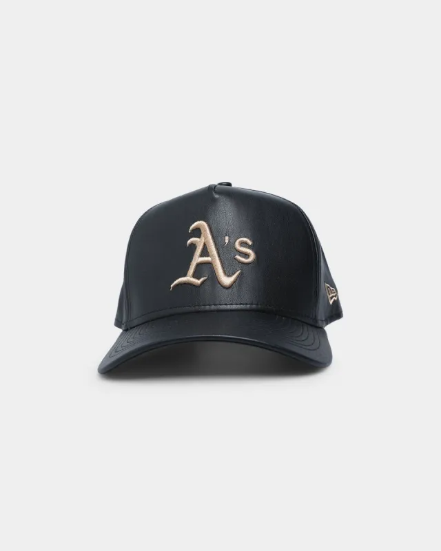 New Era Oakland Athletics "Black Tan PU Leather" 9FORTY K-Frame Snapback Black/Tan sold by Culture Kings