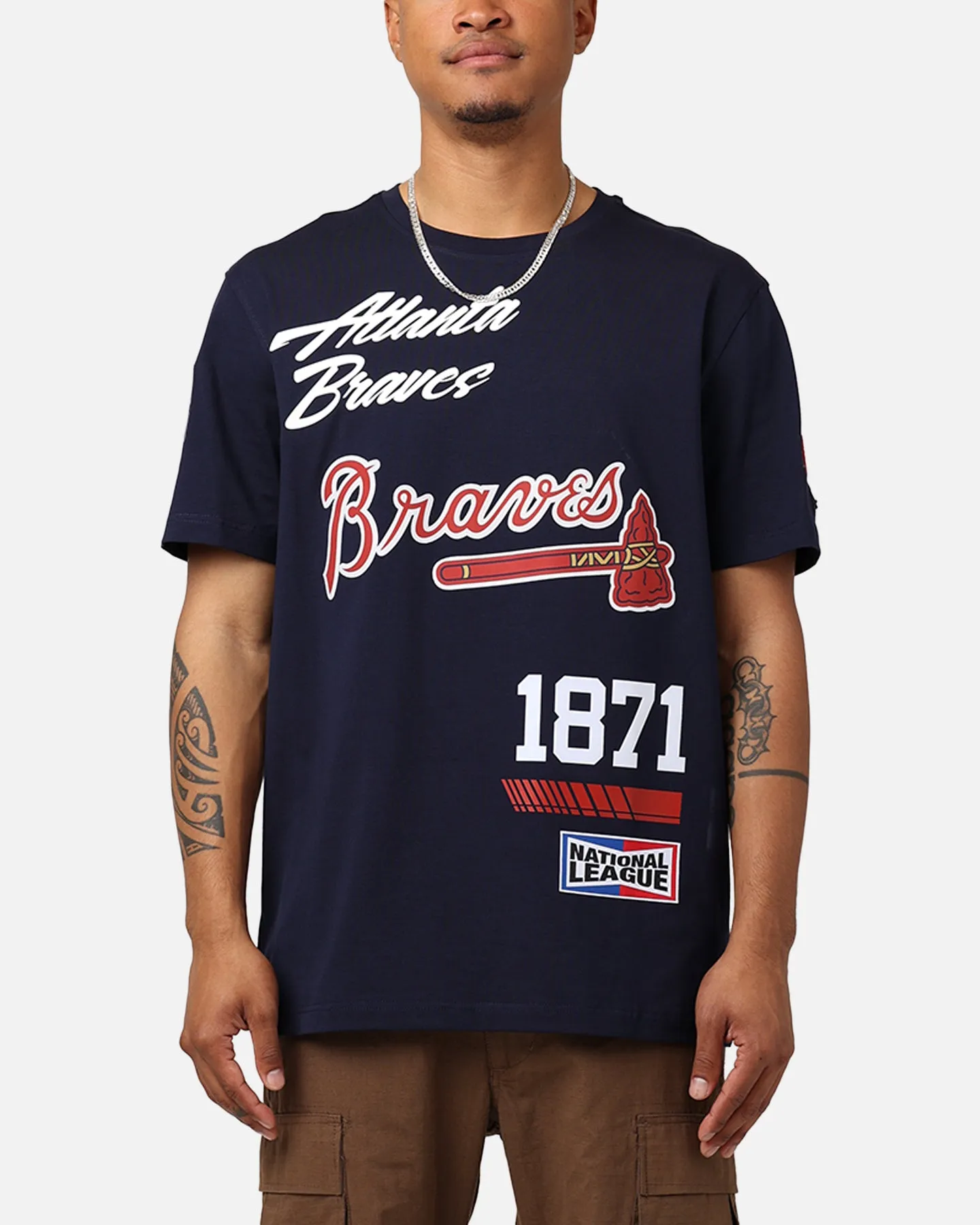 Pro Standard Atlanta Braves Fast Lane SJ T-Shirt Midnight Navy sold by Culture Kings