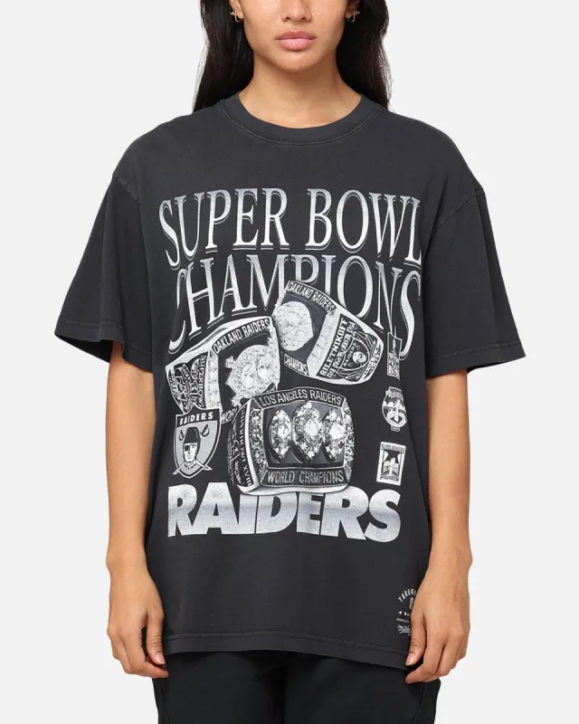 Mitchell & Ness Oakland Raiders 3 Time Super Bowl T-Shirt Faded Black sold by Culture Kings
