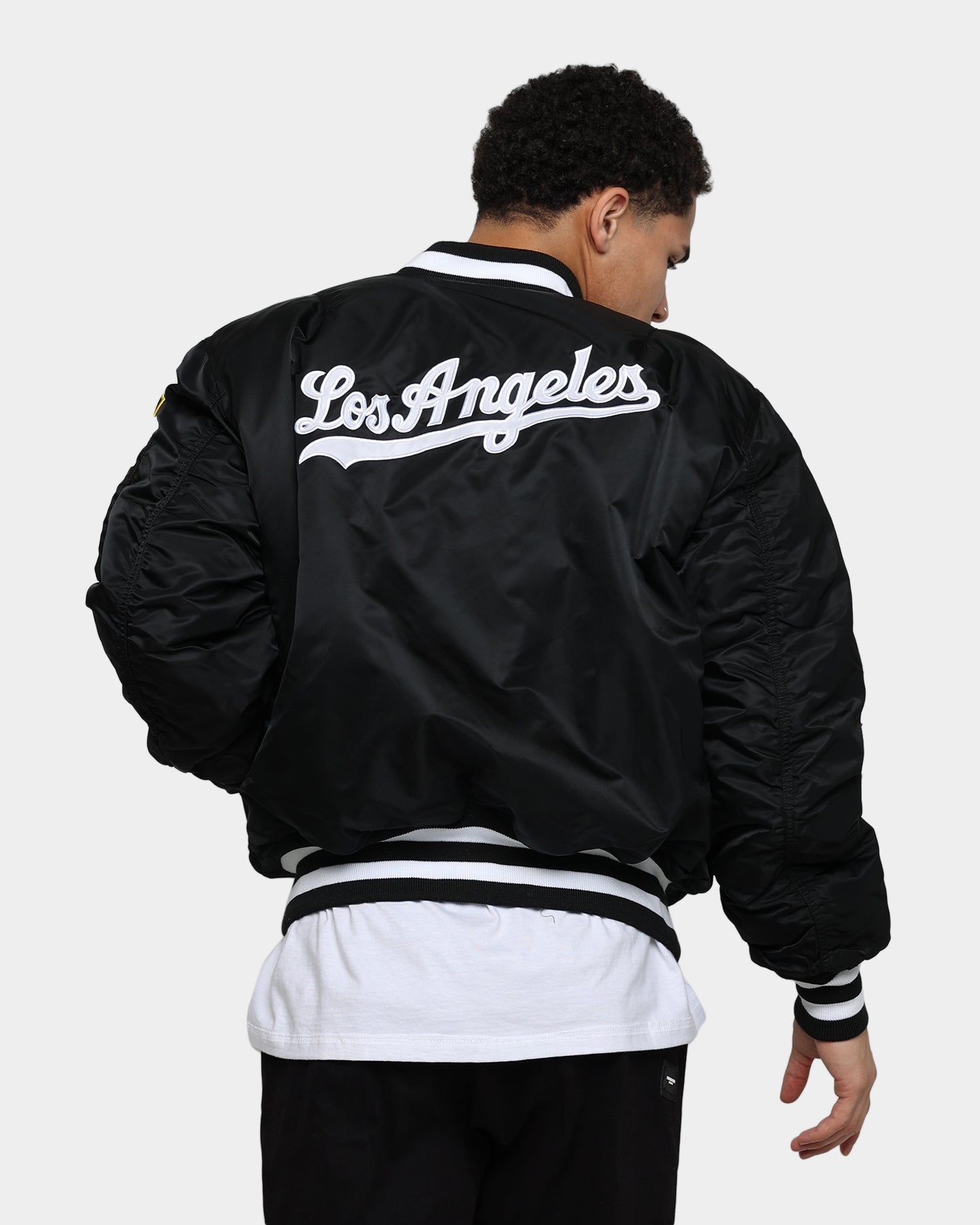 New Era X Alpha Series X MLB Los Angeles Dodgers MA-1 Bomber Jacket Black sold by Culture Kings product image thumbnail 2