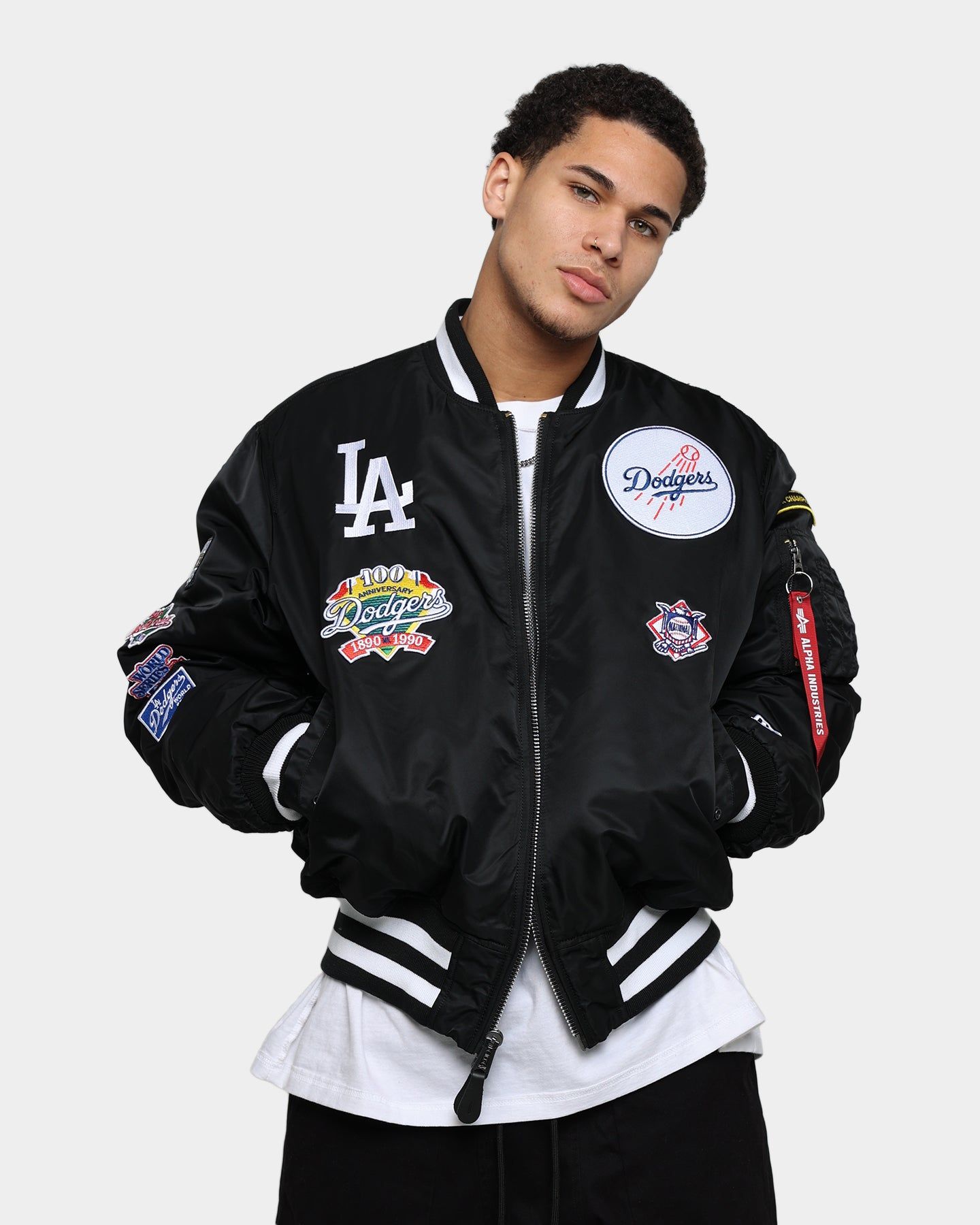 New Era X Alpha Series X MLB Los Angeles Dodgers MA-1 Bomber Jacket Black sold by Culture Kings