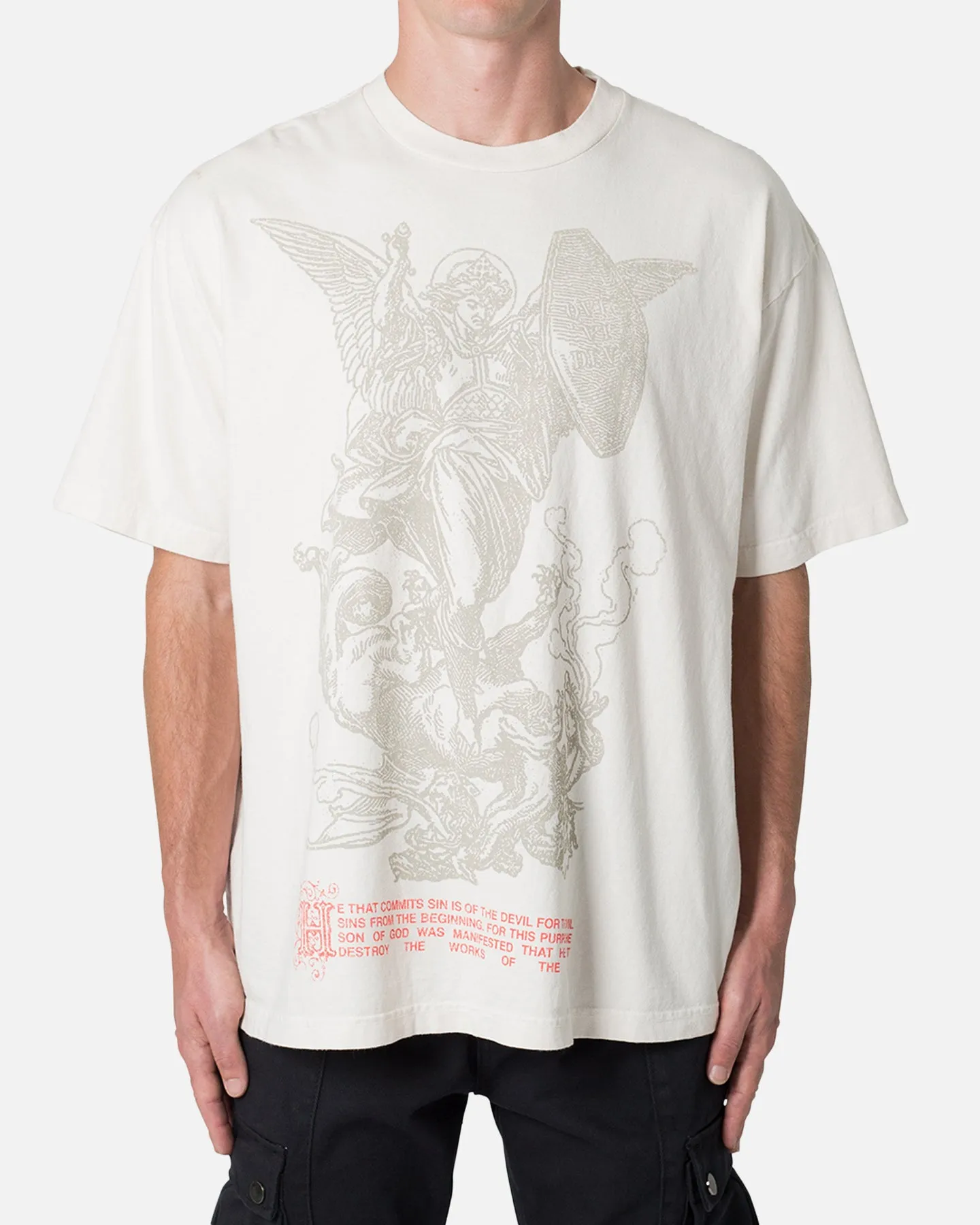 MNML Defeat Your Demons T-Shirt Off White sold by Culture Kings