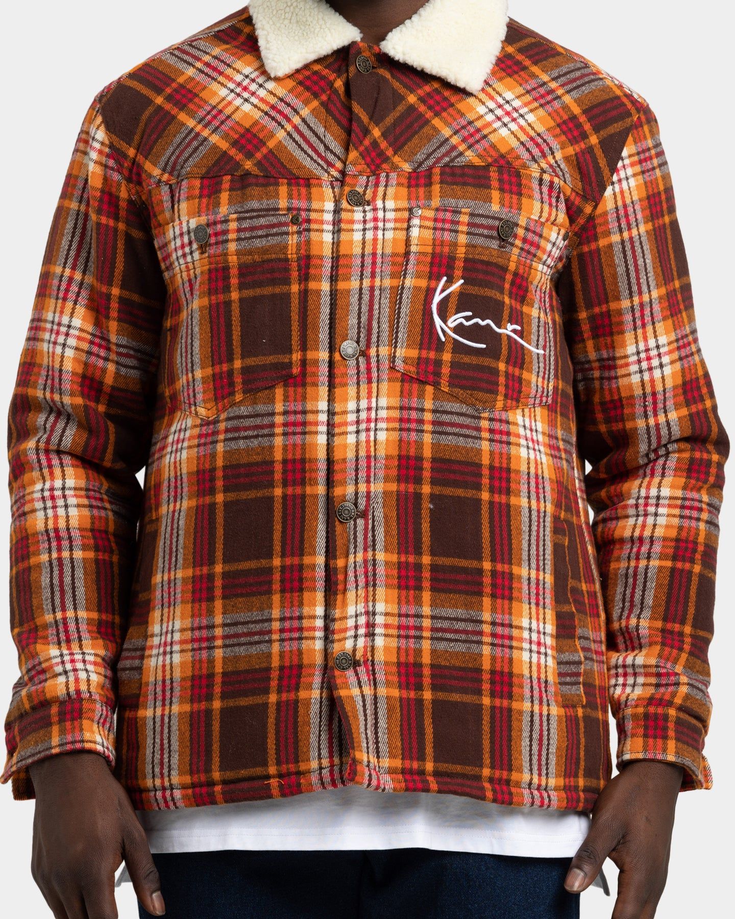 Karl Kani Men's Flannel Shirt Jacket Dark Red sold by Culture Kings product image thumbnail 3