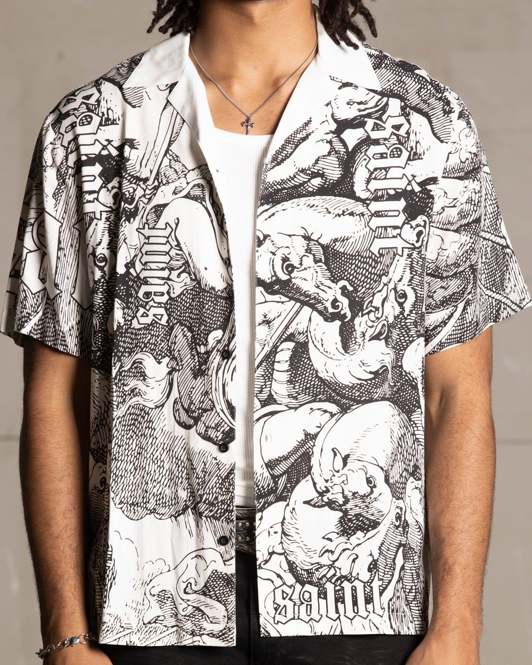 Saint Morta Babylon Short Sleeve Shirt Black/White sold by Culture Kings product image thumbnail 5