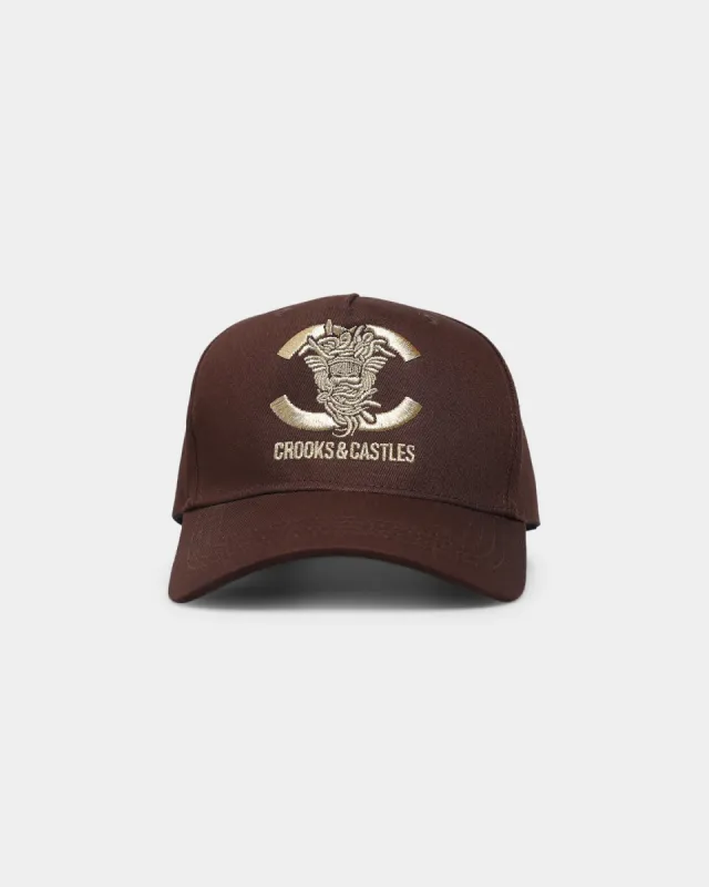 Crooks & Castles CC Medusa Lux Snapback Brown made by Culture Kings