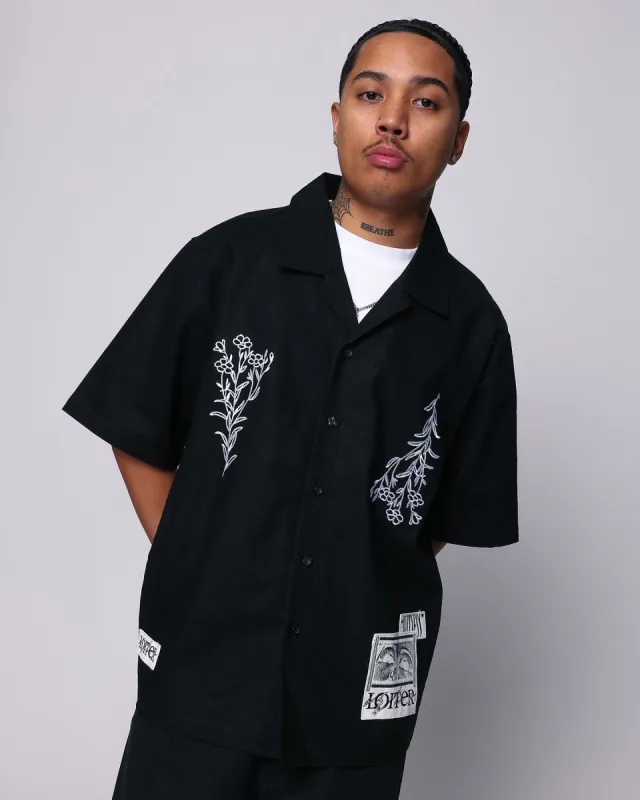 Loiter Witness Button Up T-Shirt Black sold by Culture Kings