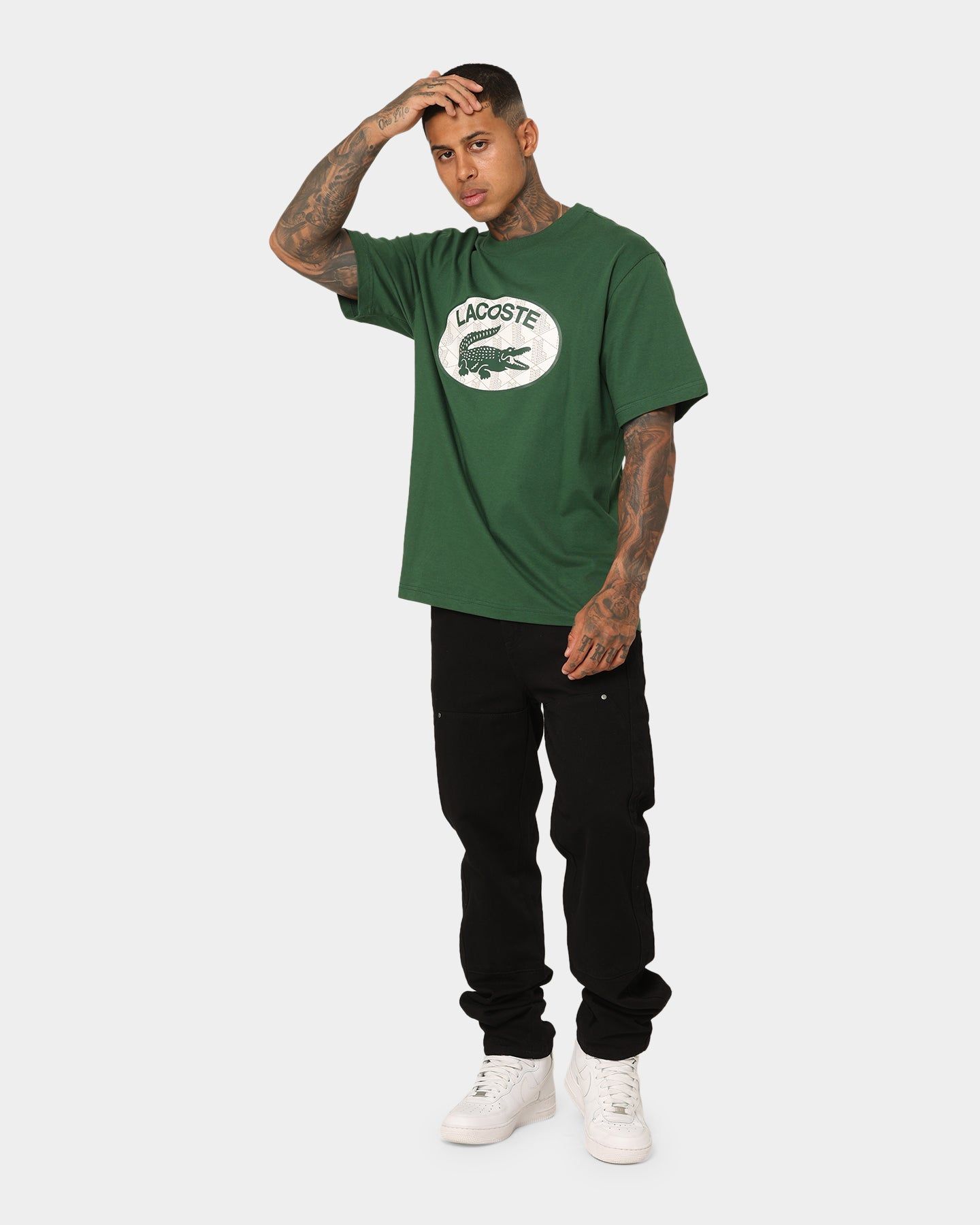 Lacoste Monogram Logo T-Shirt Green sold by Culture Kings product image thumbnail 2