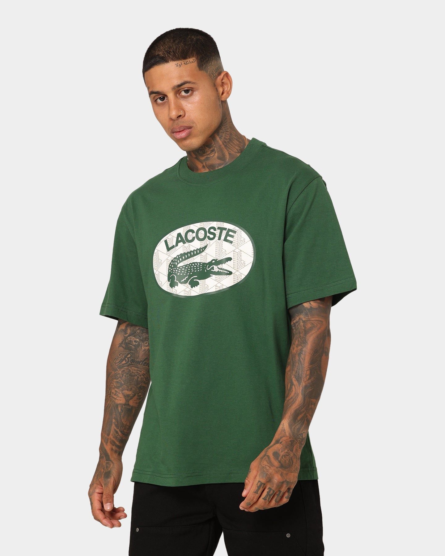 Lacoste Monogram Logo T-Shirt Green sold by Culture Kings