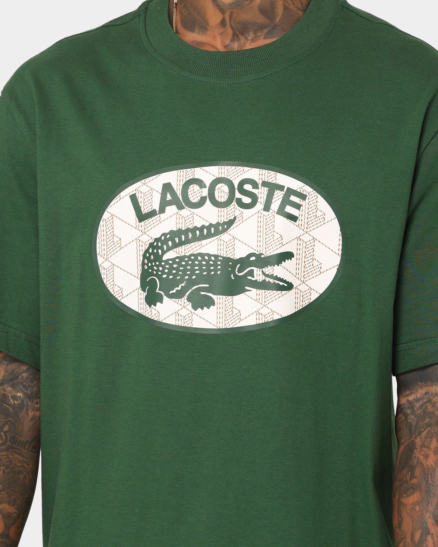 Lacoste Monogram Logo T-Shirt Green sold by Culture Kings product image thumbnail 3