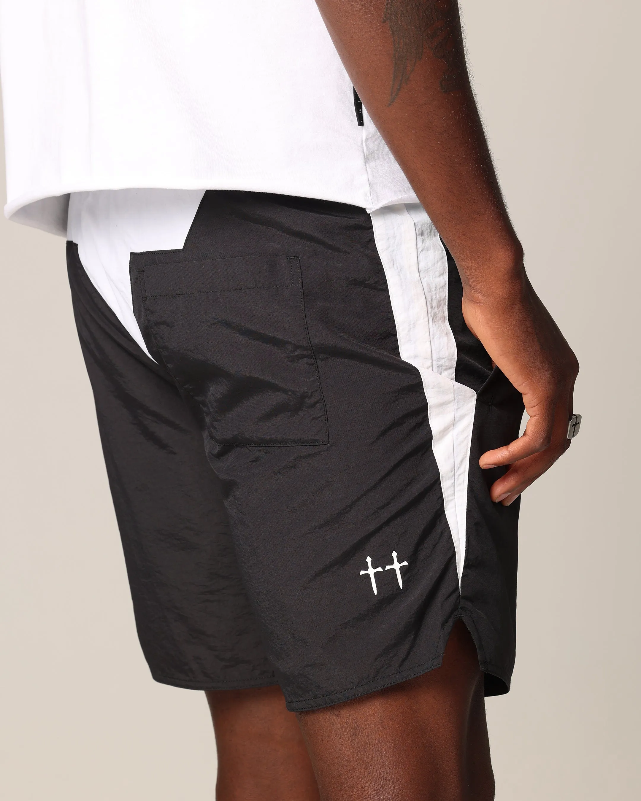 Saint Morta Relic Nylon Shorts Black/White sold by Culture Kings product image thumbnail 3