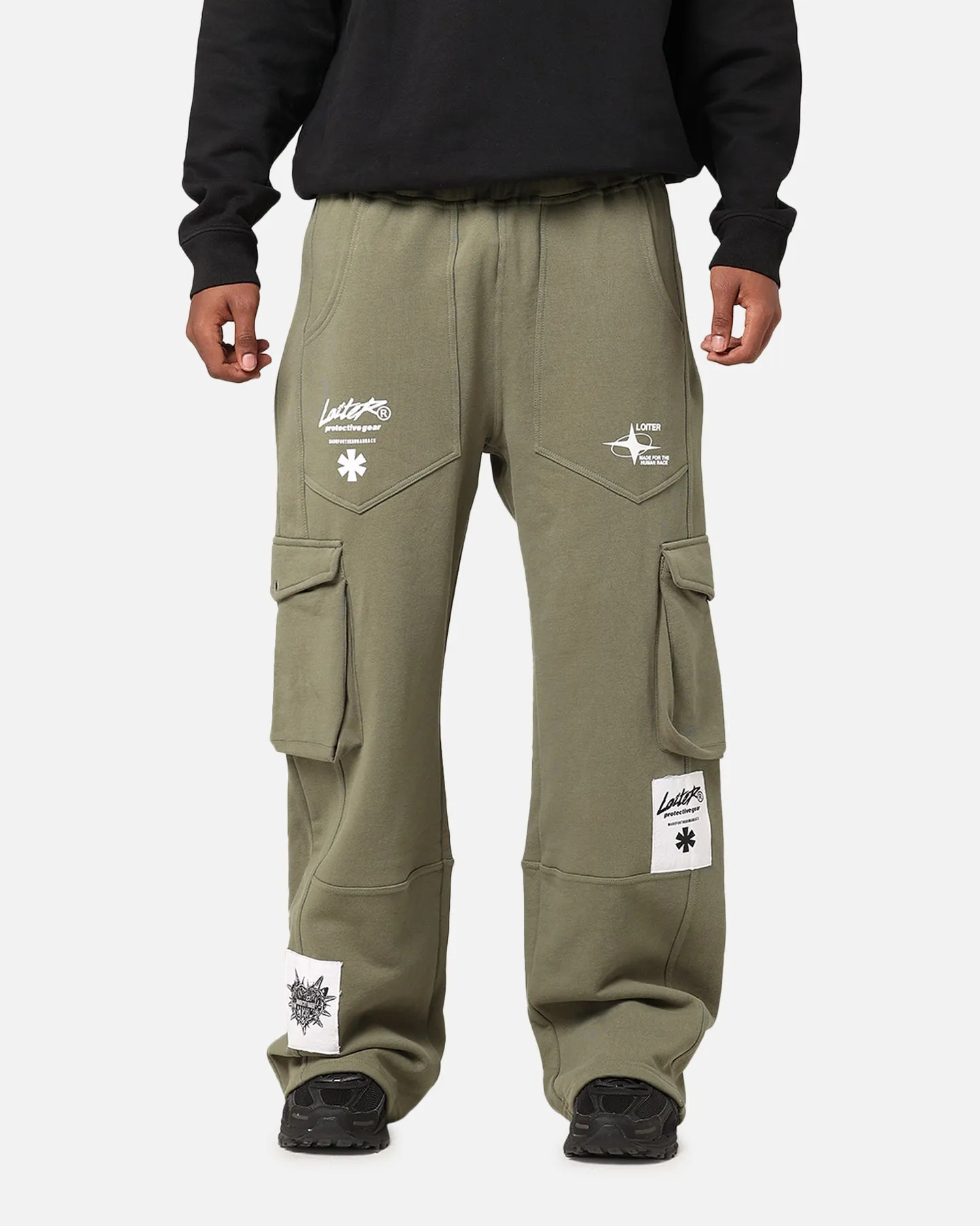 Loiter Utopia Cargo Sweat Pants Khaki Green sold by Culture Kings