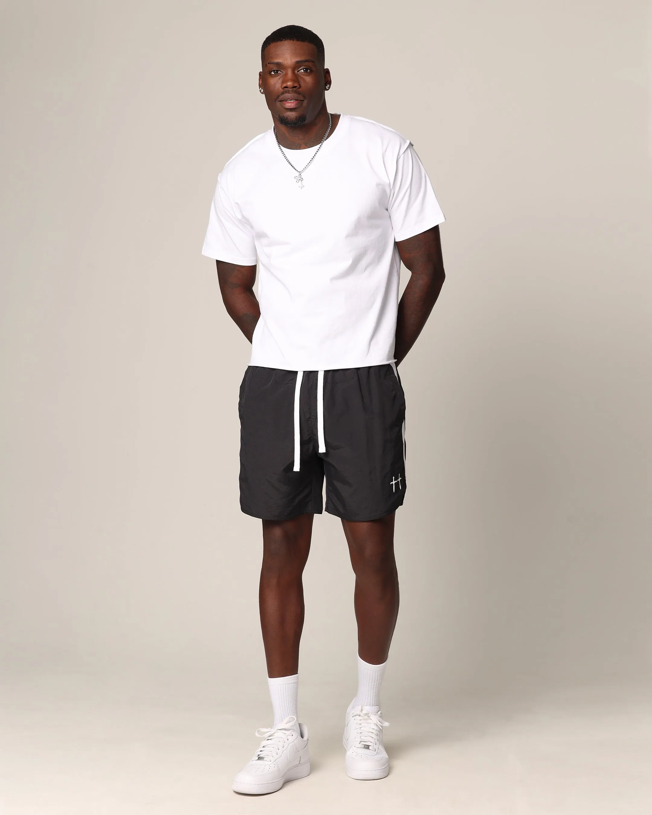 Saint Morta Relic Nylon Shorts Black/White sold by Culture Kings product image thumbnail 2