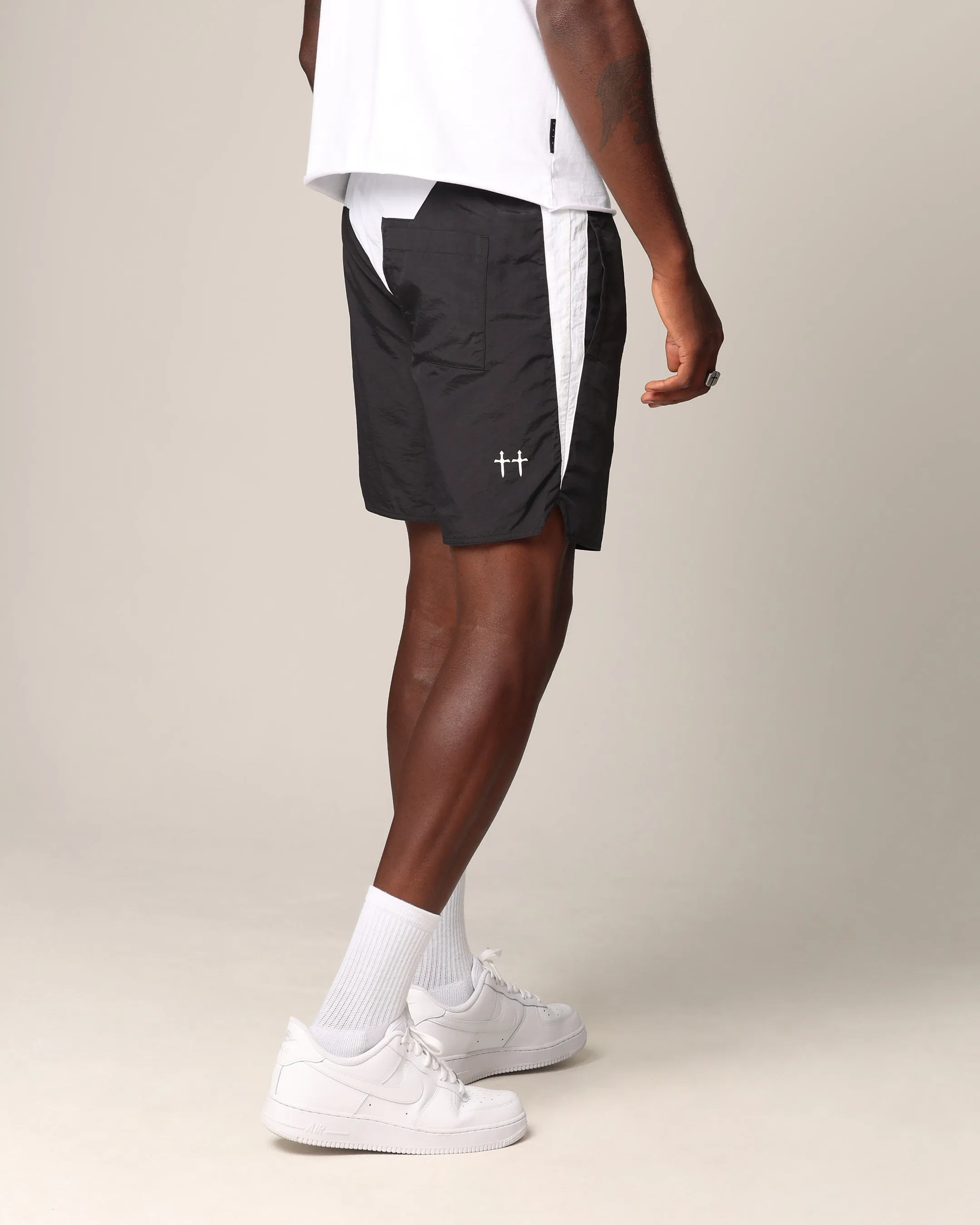 Saint Morta Relic Nylon Shorts Black/White sold by Culture Kings product image thumbnail 5