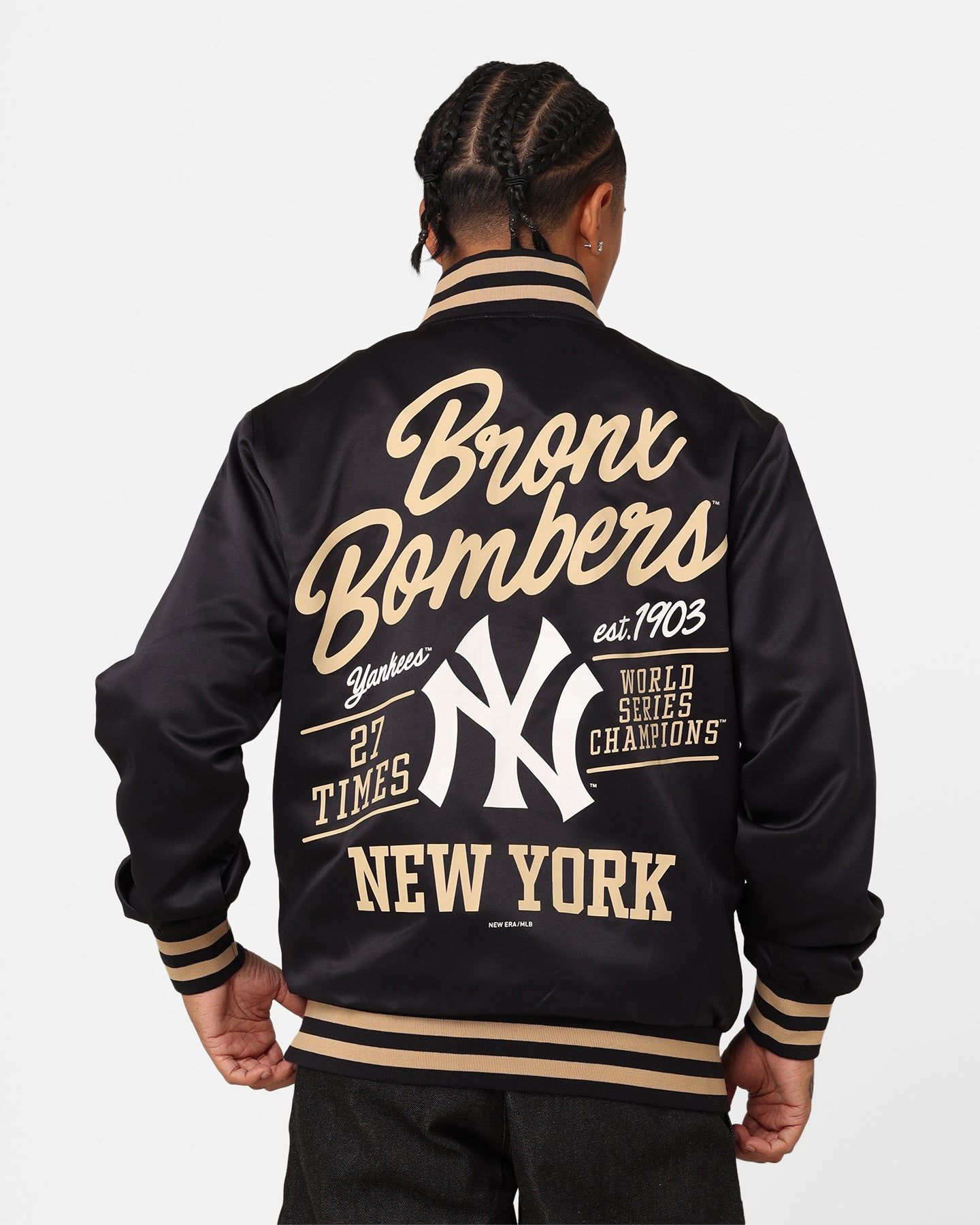 New Era New York Yankees Satin Jacket Navy sold by Culture Kings