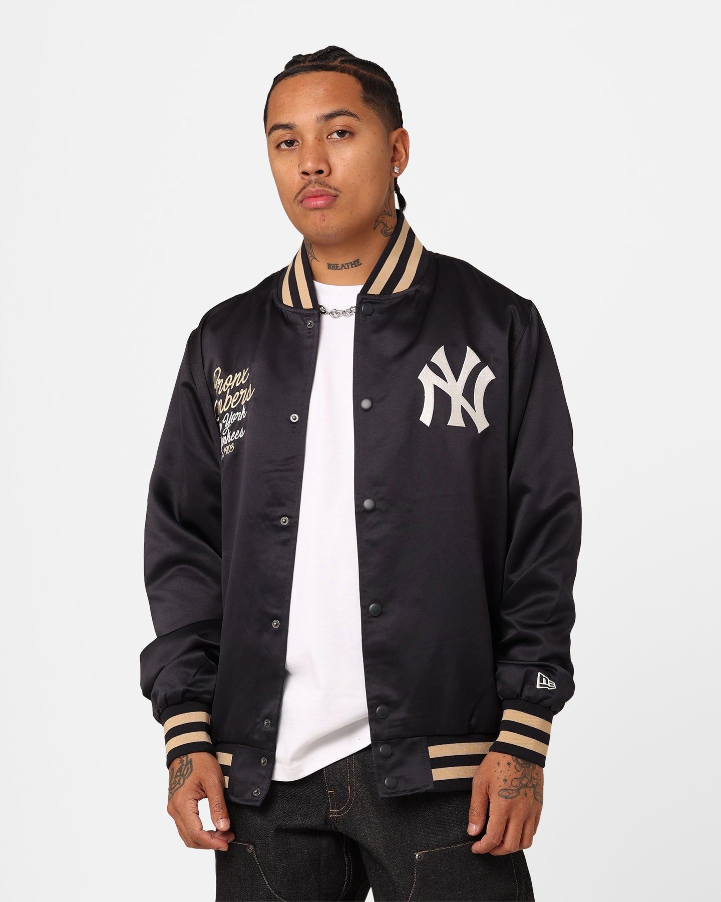 New Era New York Yankees Satin Jacket Navy sold by Culture Kings product image thumbnail 2