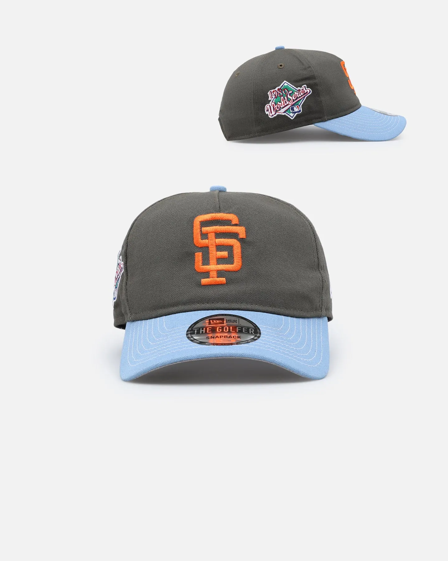 New Era San Francisco Giants 'Contrast Visor' Pre-Curved Golfer Snapback Moss/Sky sold by Culture Kings