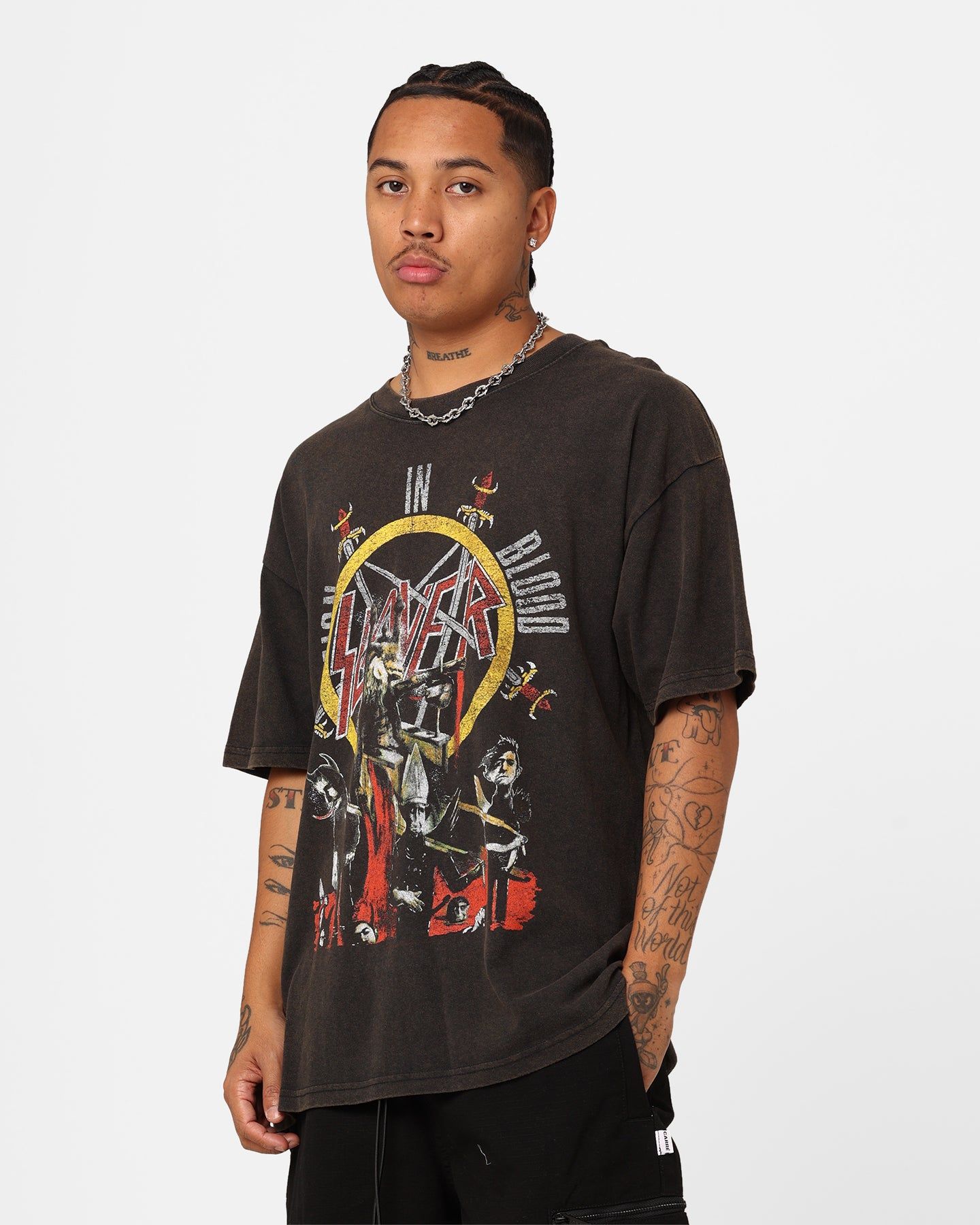 Slayer Reign In Blood Vintage T-Shirt Black Wash sold by Culture Kings