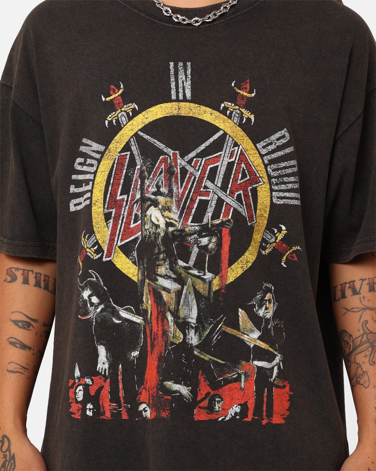Slayer Reign In Blood Vintage T-Shirt Black Wash sold by Culture Kings product image thumbnail 3