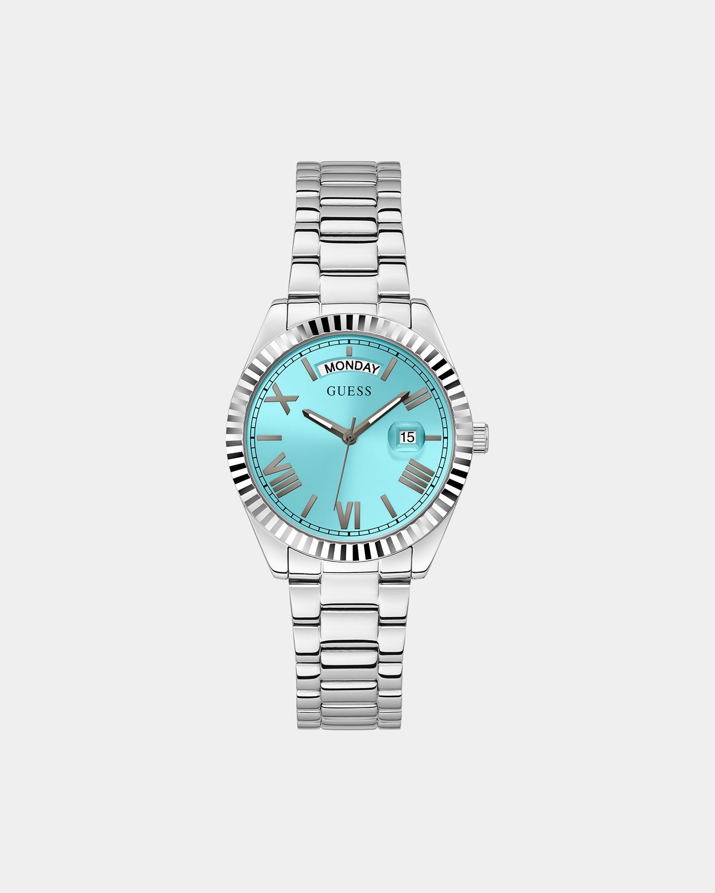 Guess Mainline Women's Luna Watch Silver/Aqua Blue sold by Culture Kings