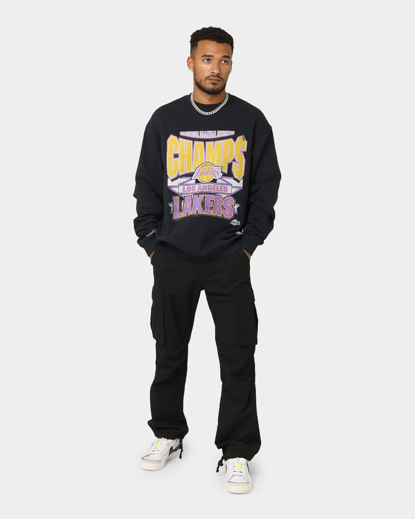 Mitchell & Ness Los Angeles Lakers Vintage Crewneck Faded Black sold by Culture Kings product image thumbnail 2