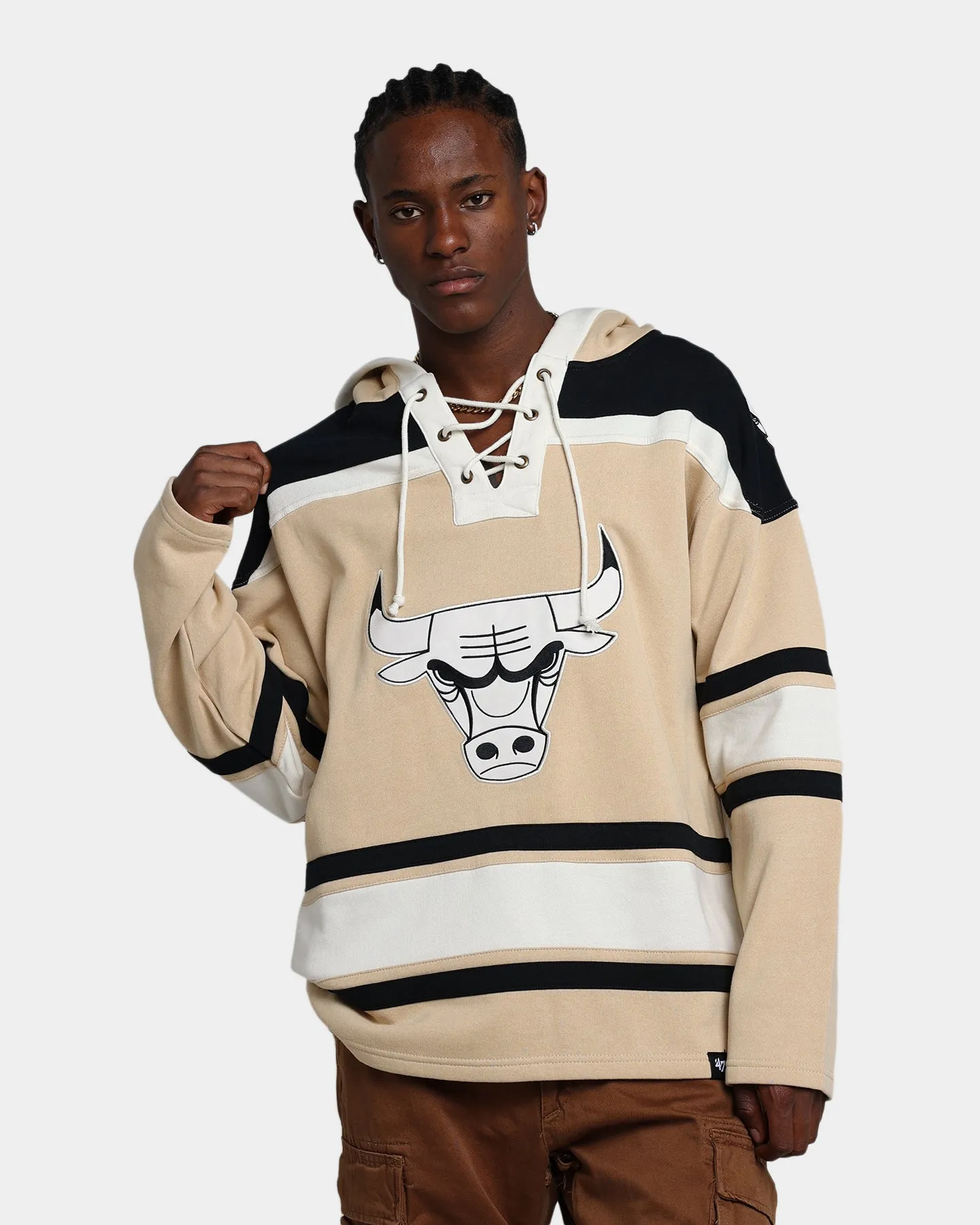 47 Brand Chicago Bulls Superior Lacer Hoodie Khaki sold by Culture Kings