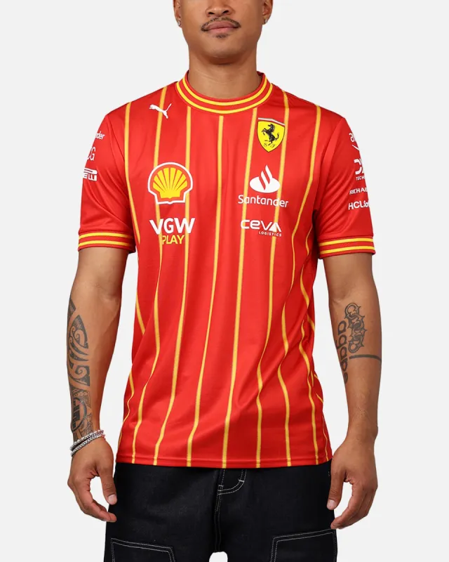 Puma X Scuderia Ferrari Carlos Sainz Jr Team Soccer Jersey Burnt Red sold by Culture Kings