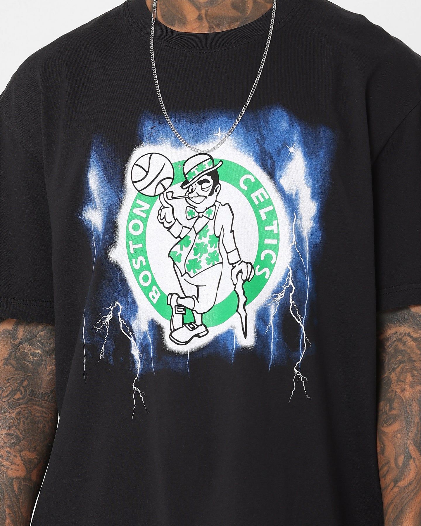 Mitchell & Ness Boston Celtics Logo Lightning T-Shirt Black sold by Culture Kings product image thumbnail 3