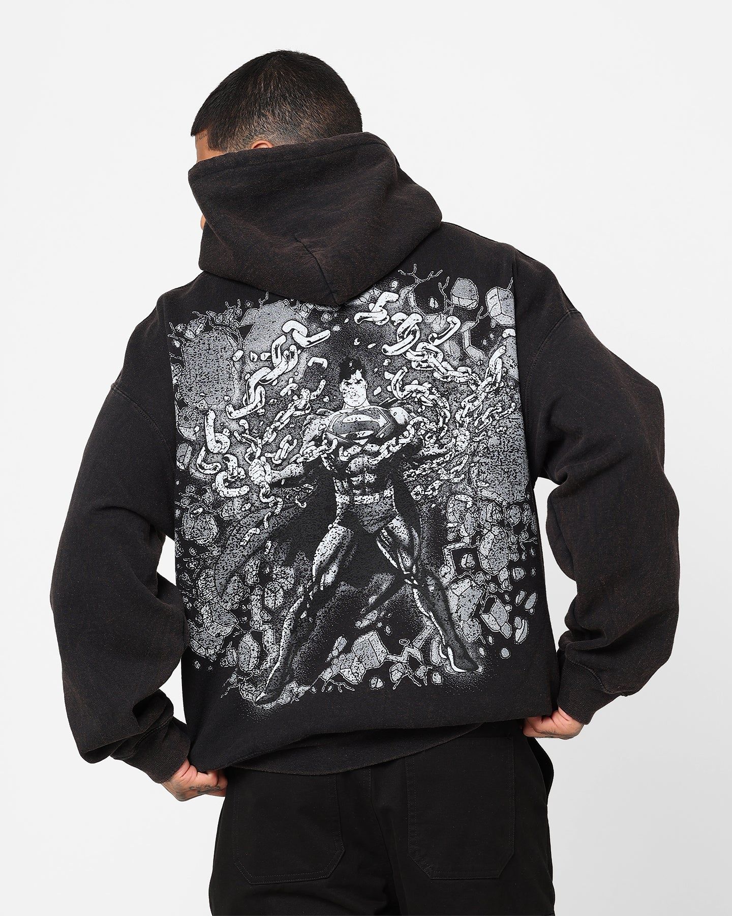 Goat Crew X DC Superman Breaking Point Vintage Hoodie Black Wash sold by Culture Kings product image thumbnail 2