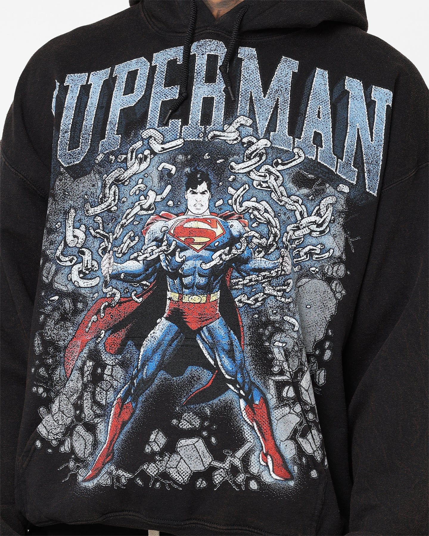 Goat Crew X DC Superman Breaking Point Vintage Hoodie Black Wash sold by Culture Kings product image thumbnail 4