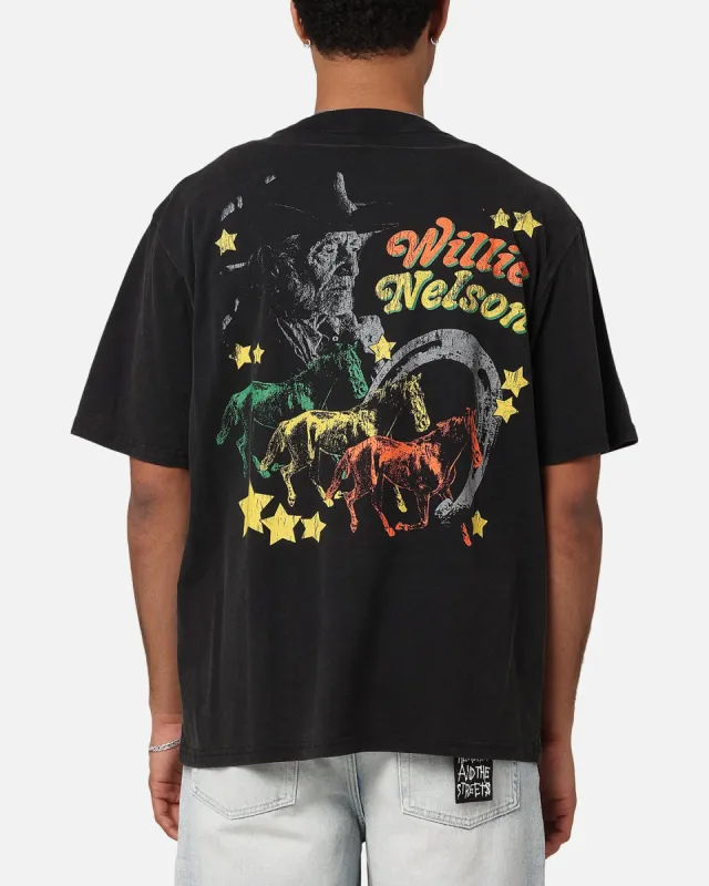 Willie Nelson Willie Nelson T-Shirt Washed Black sold by Culture Kings