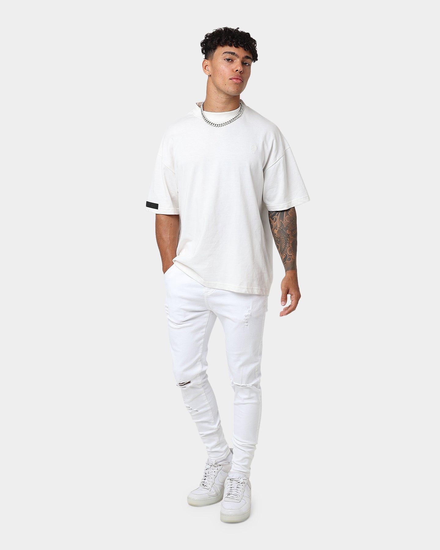 Sik Silk Distressed Denim Jeans White sold by Culture Kings product image thumbnail 2