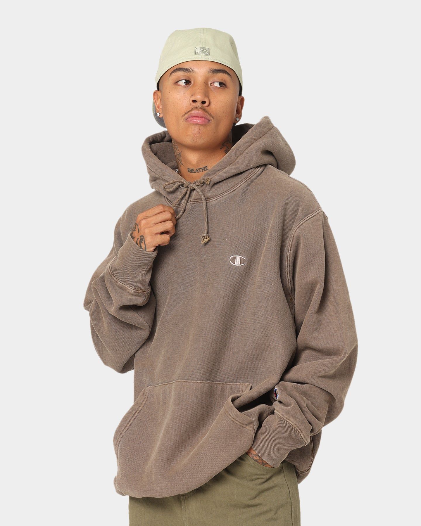 Champion Reverse Weave Garm Dye Hoodie Latte Brown sold by Culture Kings