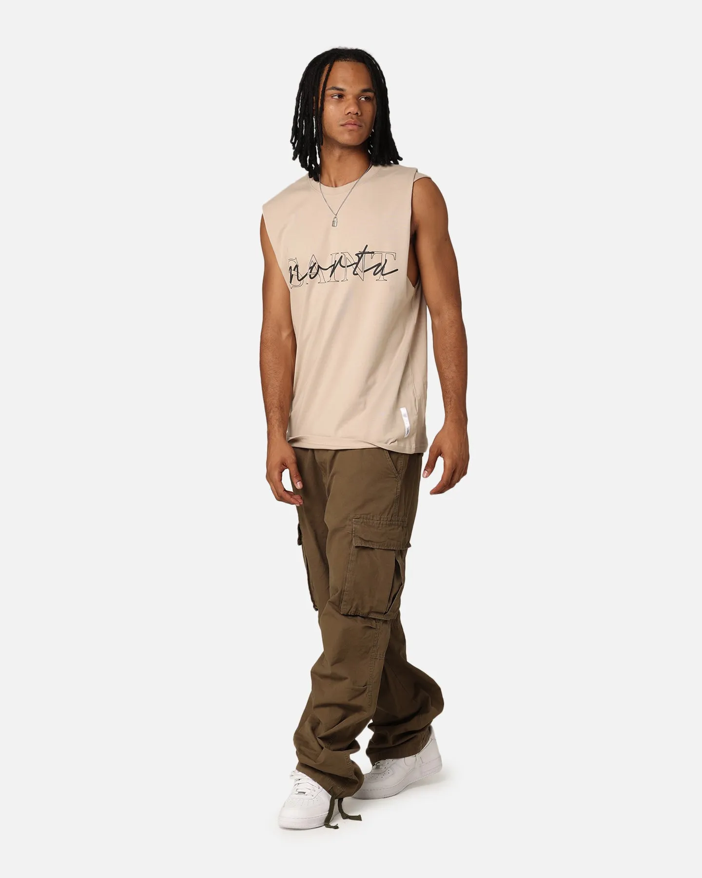 Saint Morta Interlock Oversized Muscle T-Shirt Stone sold by Culture Kings product image thumbnail 3