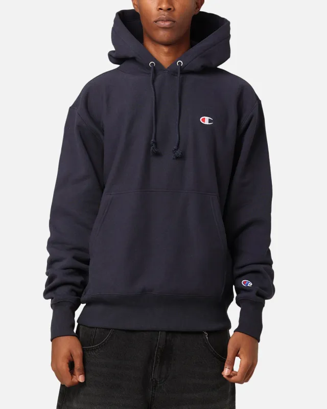 Champion Reverse Weave Small C Hoodie Navy sold by Culture Kings