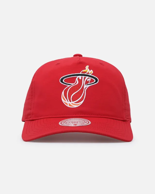 Mitchell & Ness Miami Heat Retro Matte Nylon Origins Snapback Red sold by Culture Kings