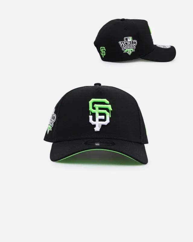 New Era San Francisco Giants 'Drip Logo' 9FORTY A-Frame Snapback Black/White/Green sold by Culture Kings