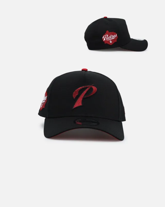 New Era San Diego Padres 'Satin Scarlet' 9FORTY A-Frame Snapback Black/Scarlet sold by Culture Kings