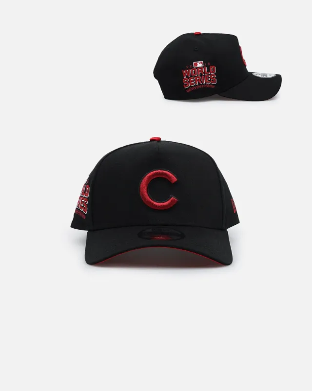 New Era Chicago Cubs 'Satin Scarlet' 9FORTY A-Frame Snapback Black/Scarlet sold by Culture Kings