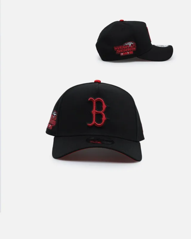 New Era Boston Red Sox 'Satin Scarlet' 9FORTY A-Frame Snapback Black/Scarlet sold by Culture Kings
