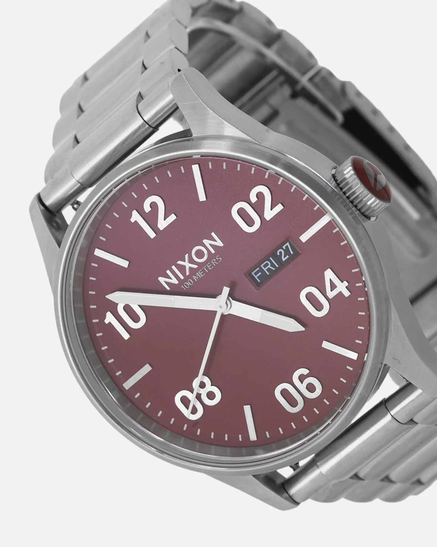 Nixon Sentry Stainless Steel Silver/Cranberry sold by Culture Kings product image thumbnail 2