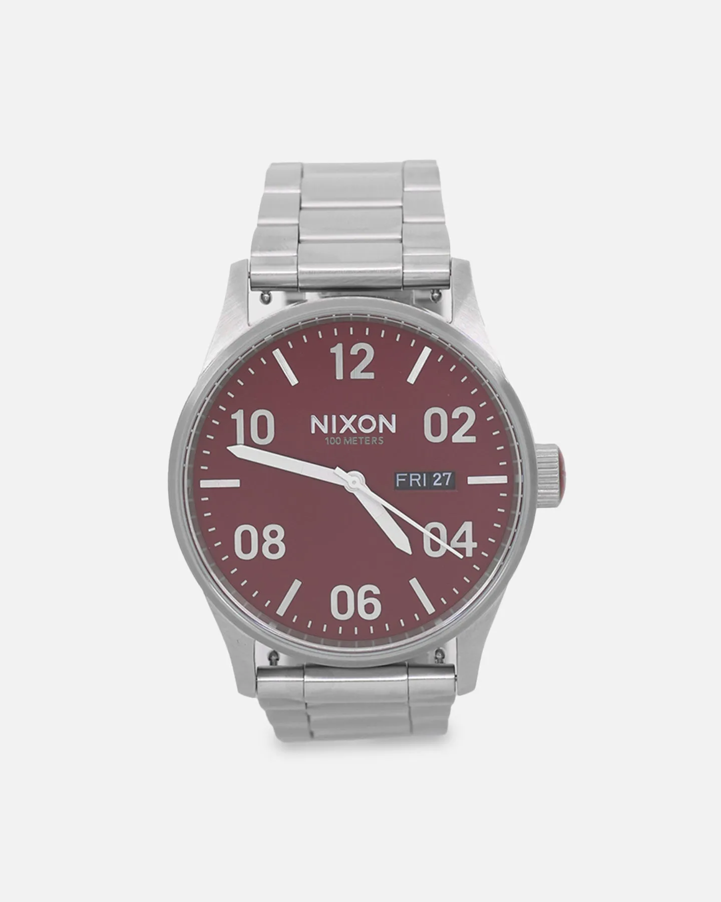Nixon Sentry Stainless Steel Silver/Cranberry sold by Culture Kings