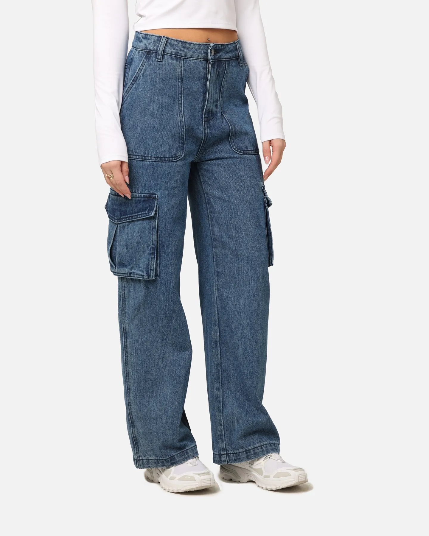 X-Girl Women's Mills Drill Cargo Jeans Indigo sold by Culture Kings product image thumbnail 5