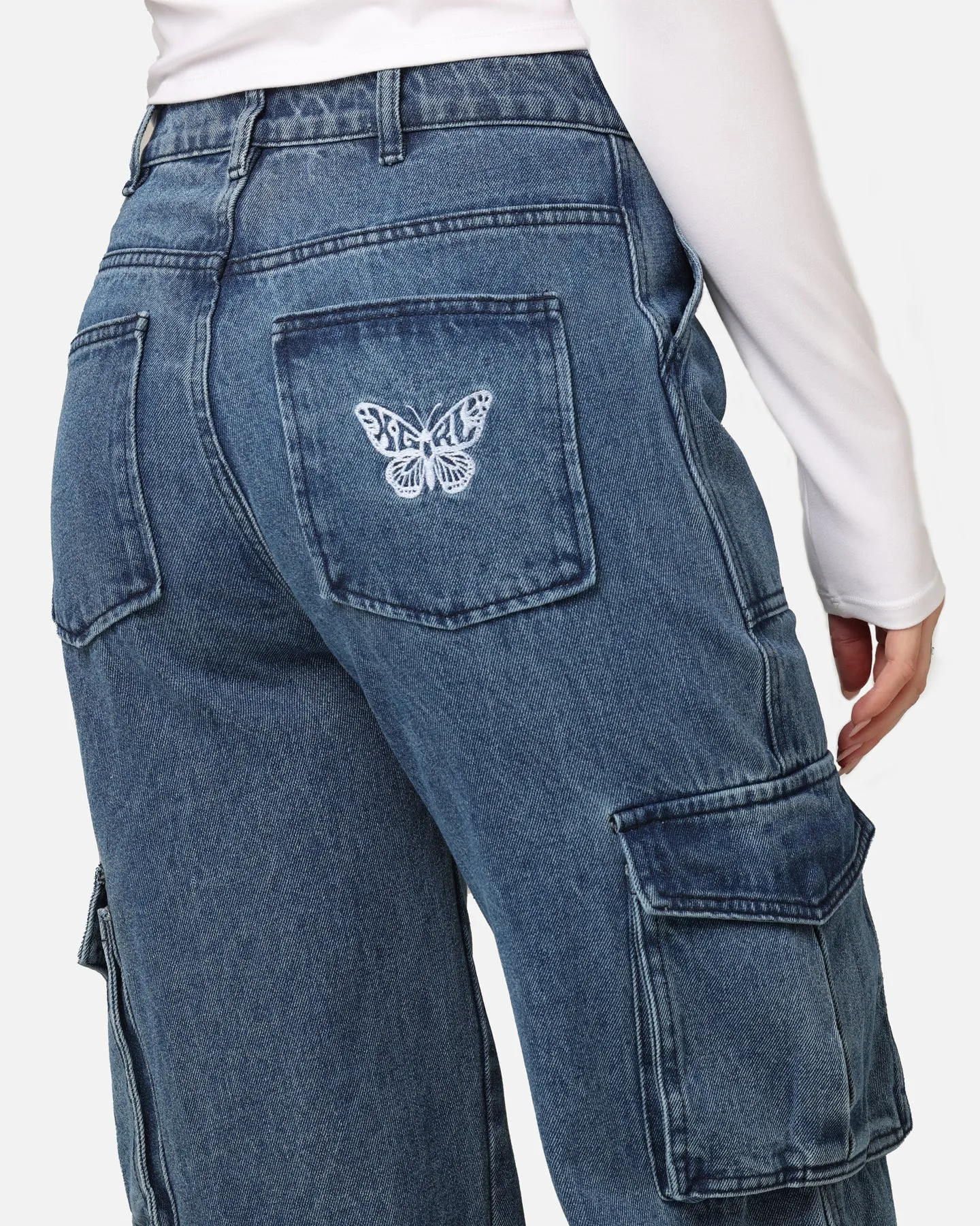 X-Girl Women's Mills Drill Cargo Jeans Indigo sold by Culture Kings product image thumbnail 3