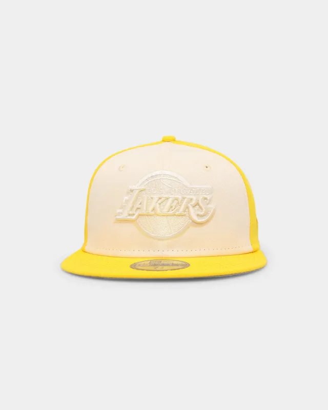 New Era Los Angeles Lakers 'Tonal Two-Tone' 59FIFTY Fitted Light Beige sold by Culture Kings