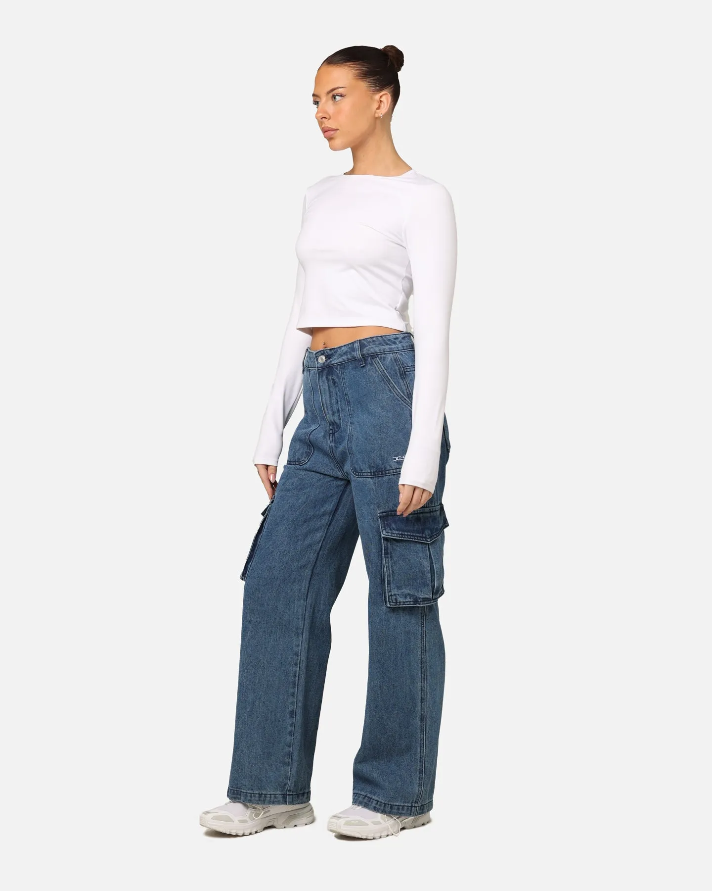 X-Girl Women's Mills Drill Cargo Jeans Indigo sold by Culture Kings product image thumbnail 2