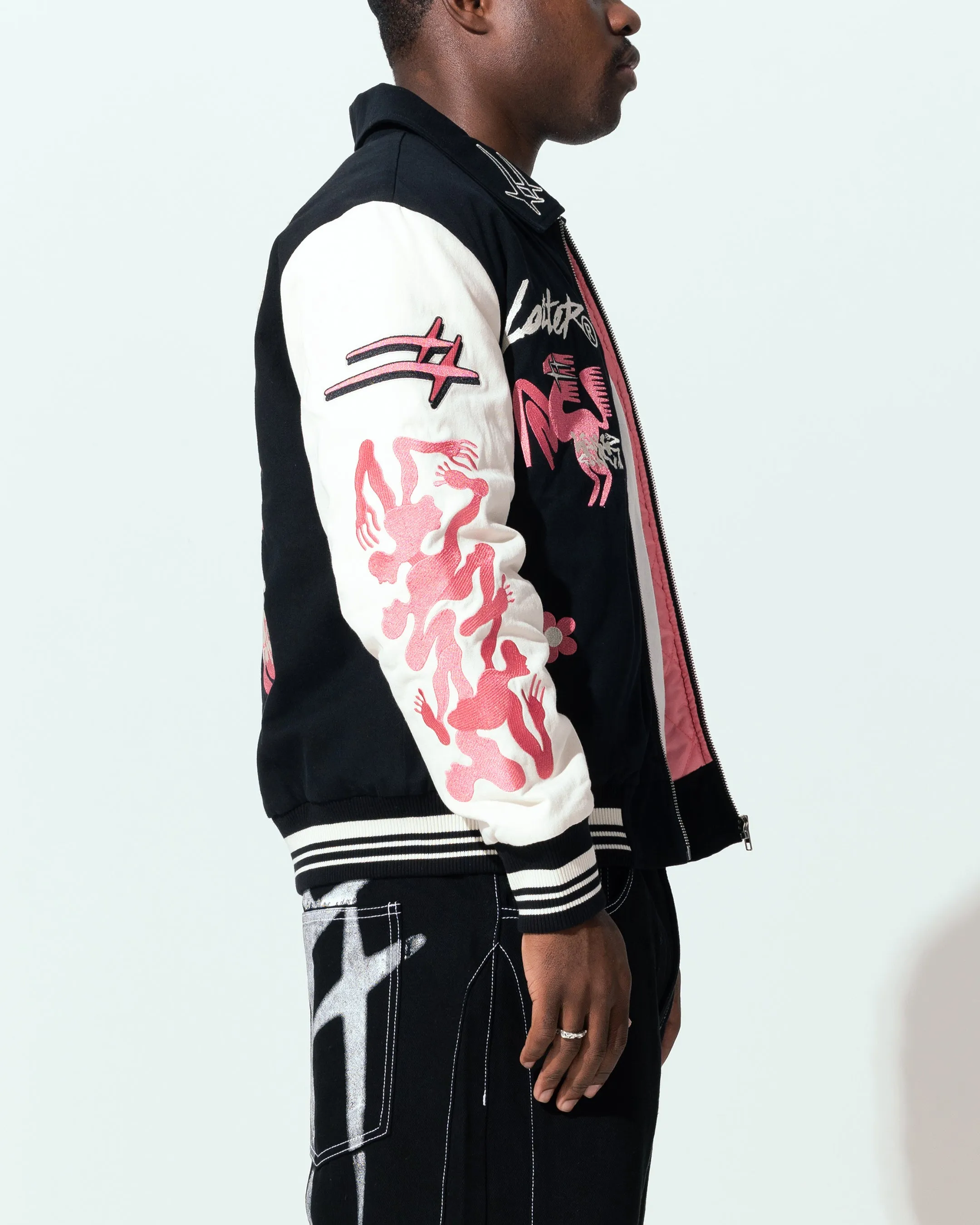 Loiter Oasis Varsity Jacket Black sold by Culture Kings product image thumbnail 5