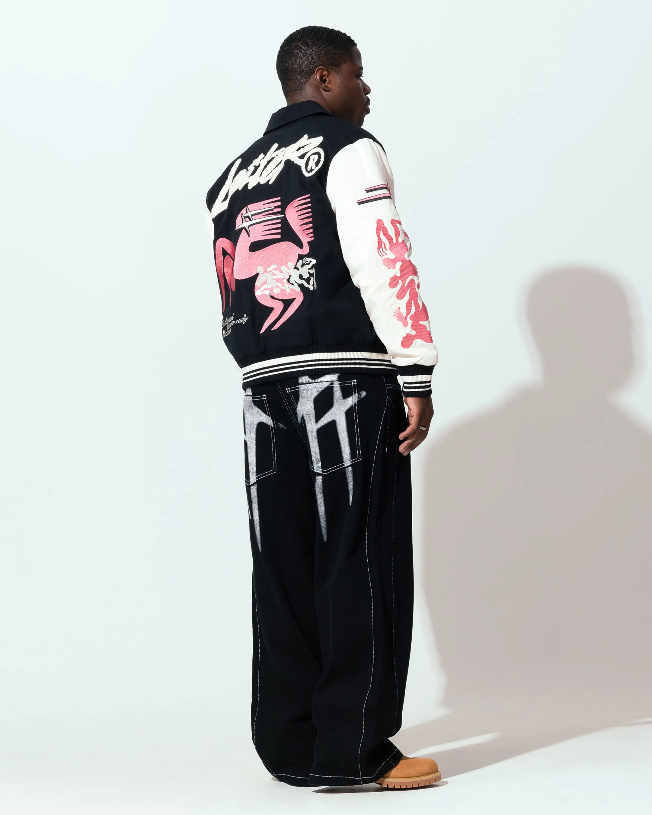 Loiter Oasis Varsity Jacket Black sold by Culture Kings product image thumbnail 4