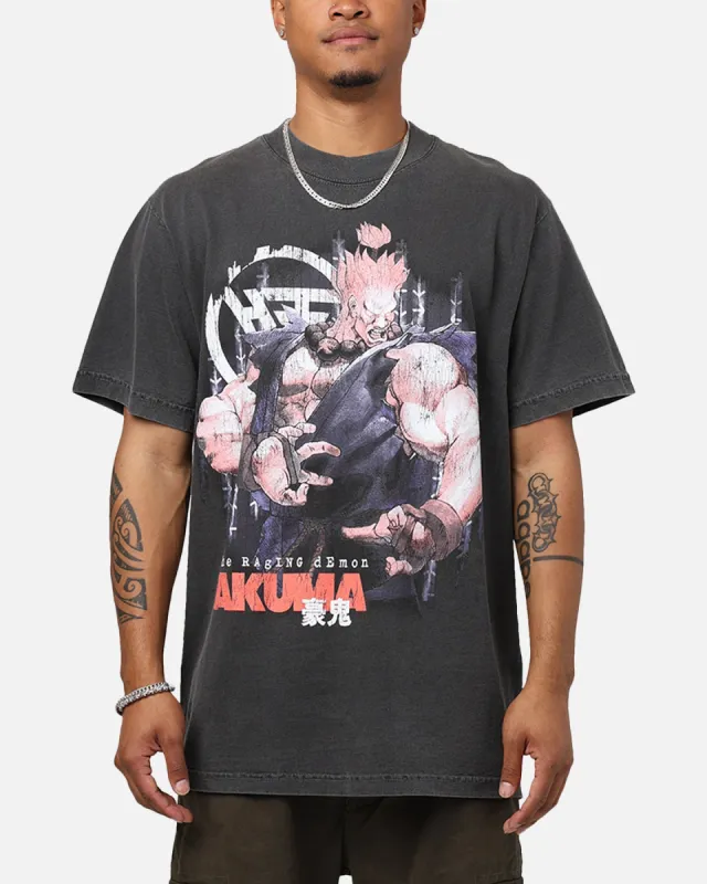 Hypland X Street Fighter Akuma T-Shirt Washed Black sold by Culture Kings