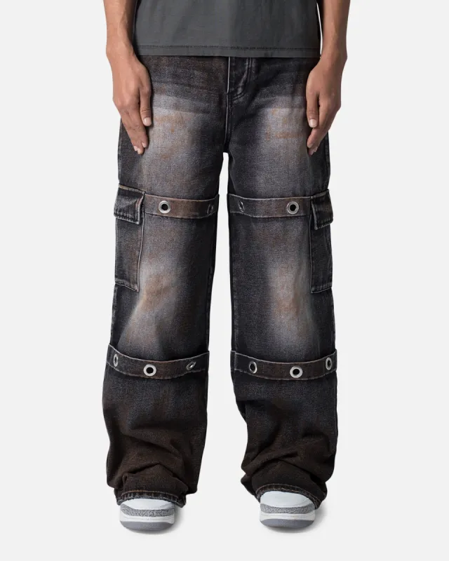 MNML Void Baggy Ring Denim Jeans Washed Black sold by Culture Kings