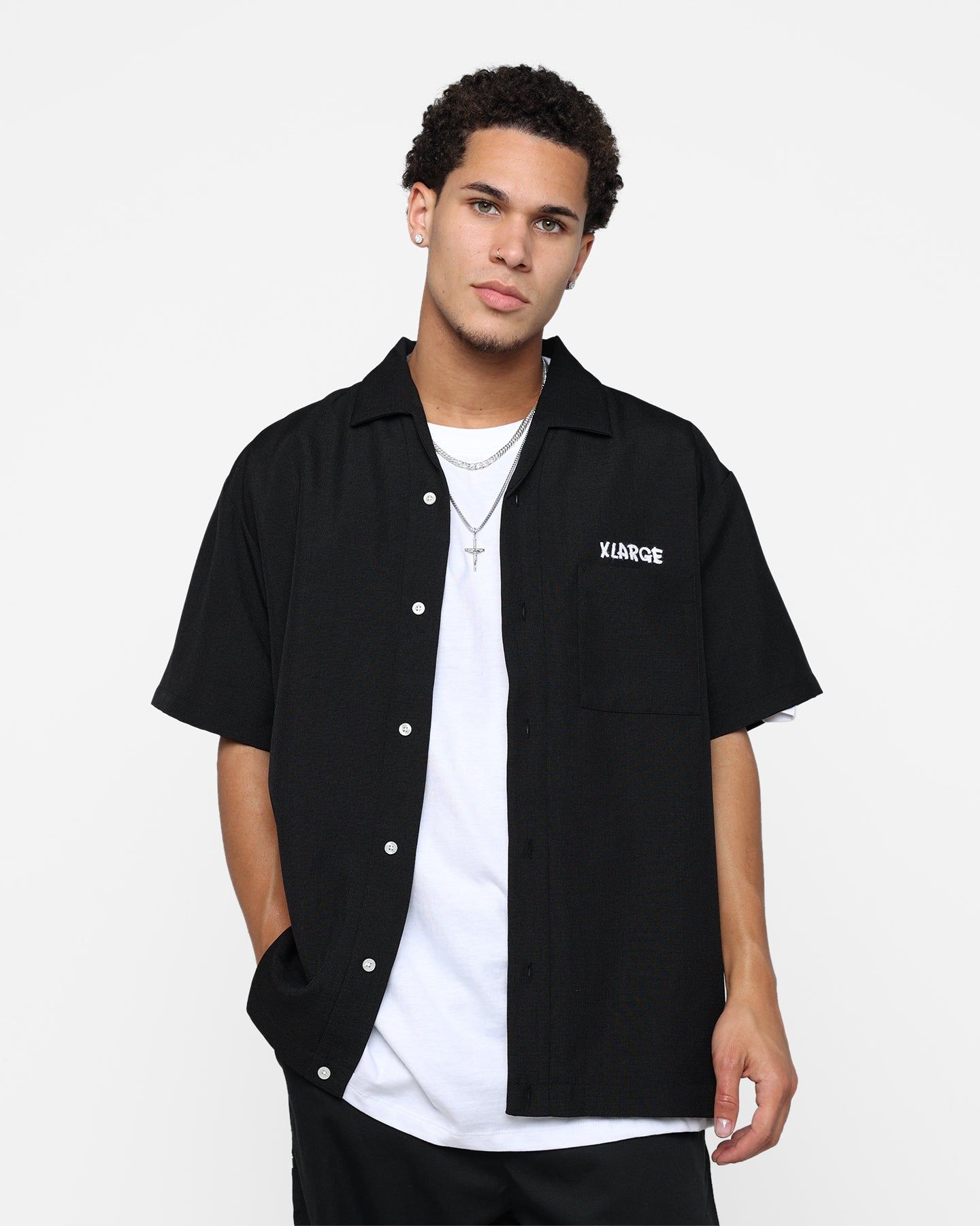 X-Large Drawing OG Open Collar T-Shirt Black sold by Culture Kings